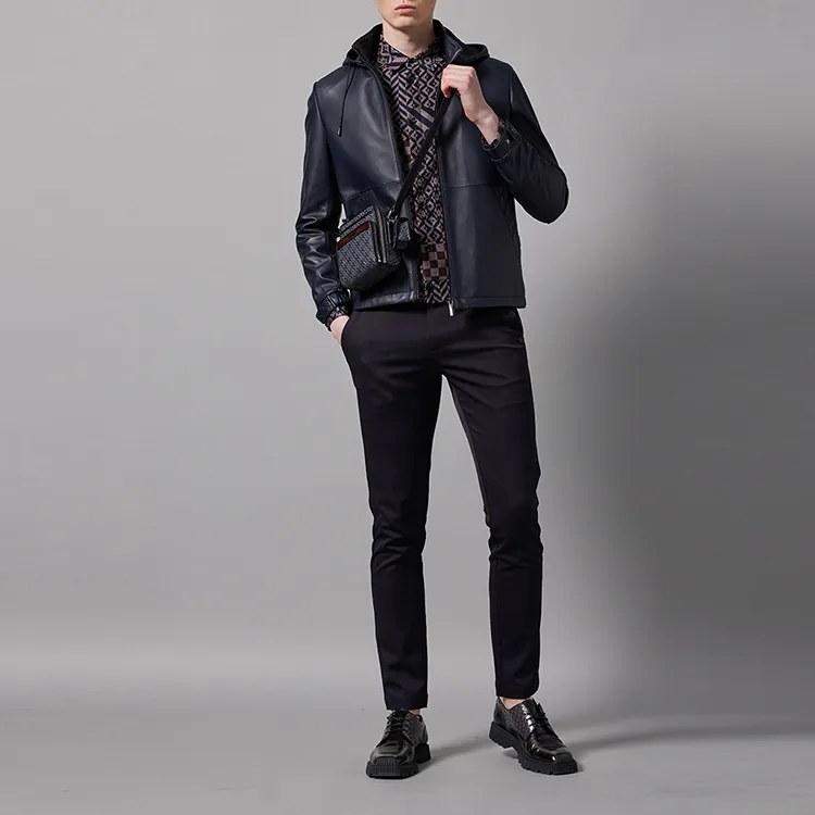 RARE Leather Jackets Men Blue-3