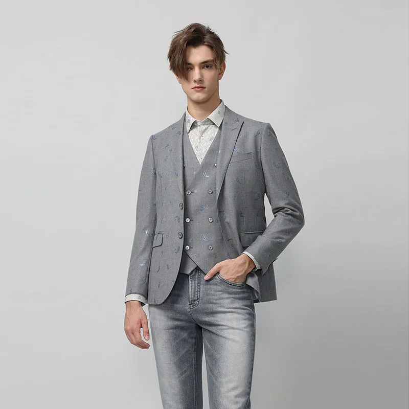 RARE Business Suits Coats Men's Gray-5