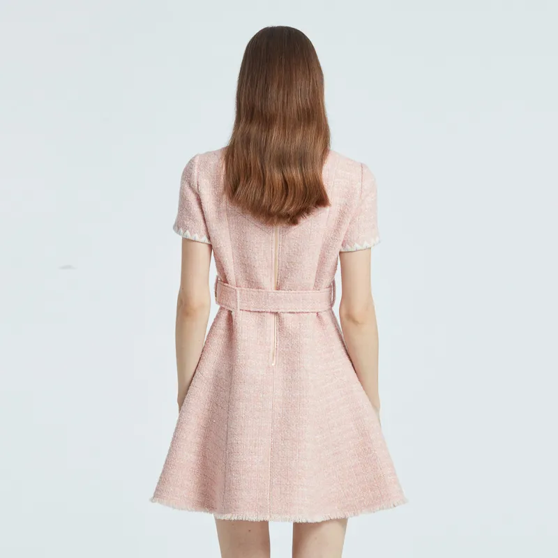 RARE Short Sleeved Dresses Women's Pink-3