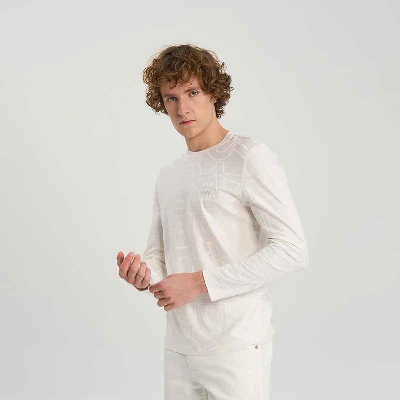 RARE Long Sleeved T Shirts Men's White-7