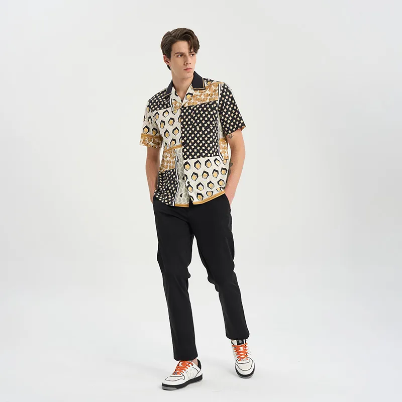 RARE Short Sleeved Shirt Men's Multicolor-7