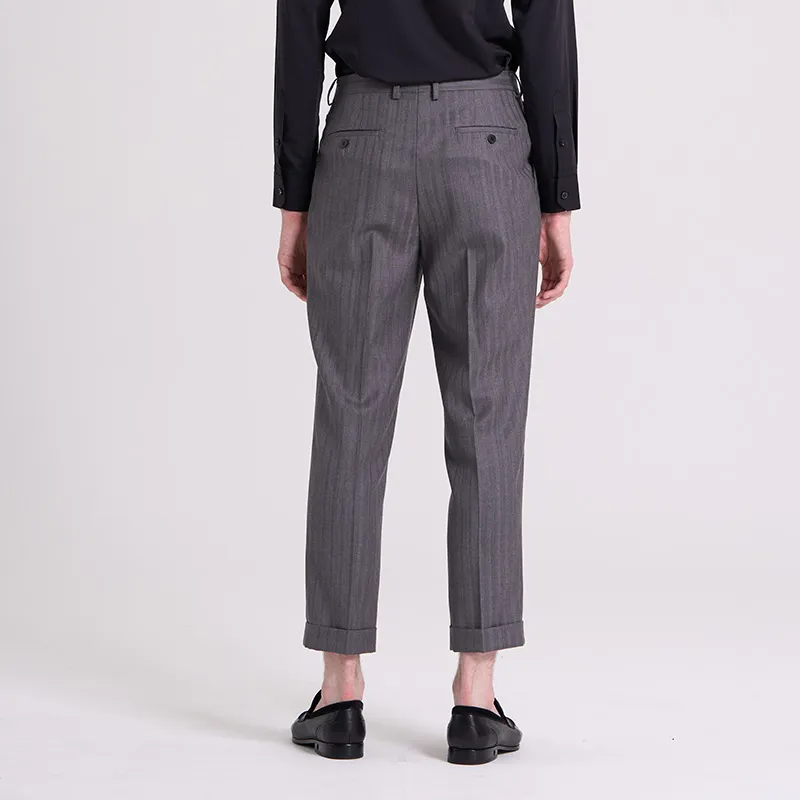 RARE Suit Trousers Men Gray-6