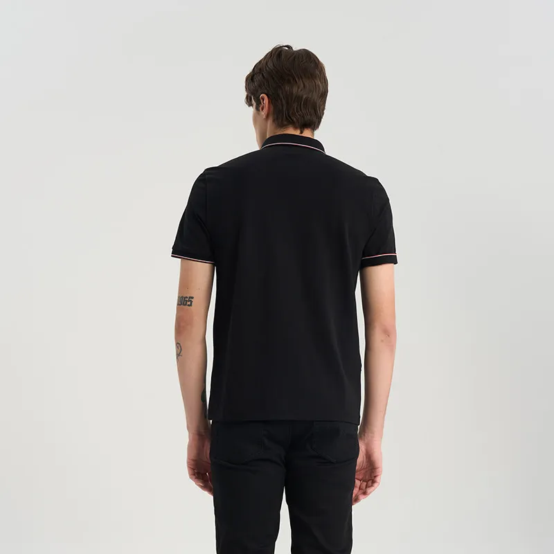 RARE Lapel Short Sleeved T Shirts Polo Shirt Men's Black-6
