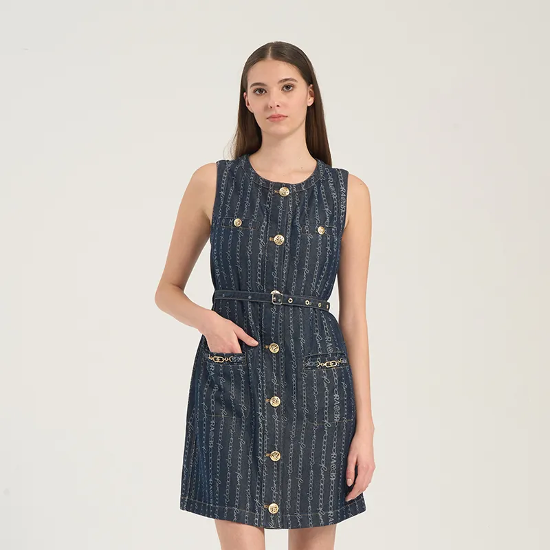 RARE Sleeveless Dresses Women's Blue-2