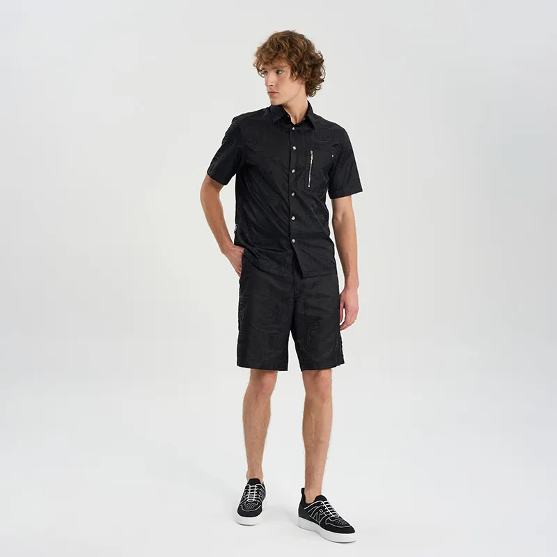 RARE Short Sleeved Shirt Men's Black-7