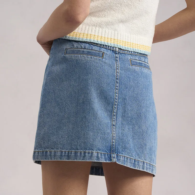 RARE Denim Short Skirts Women's Blue-5