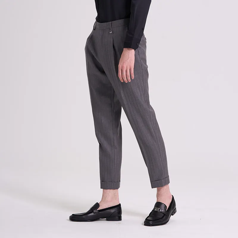 RARE Suit Trousers Men Gray-4
