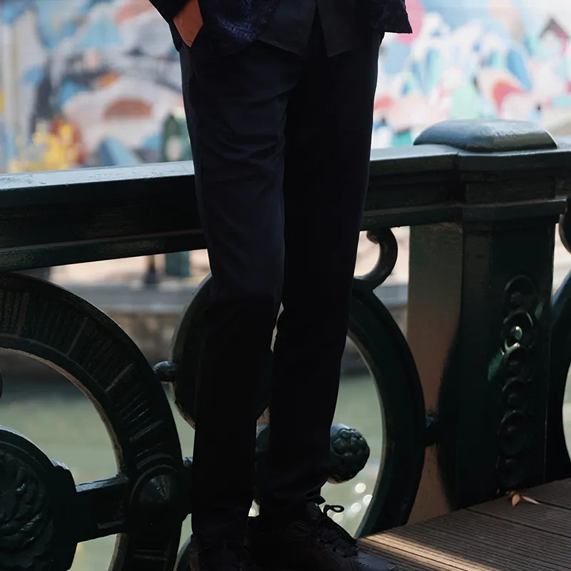 RARE Casual Pants Men's Navy Blue-4