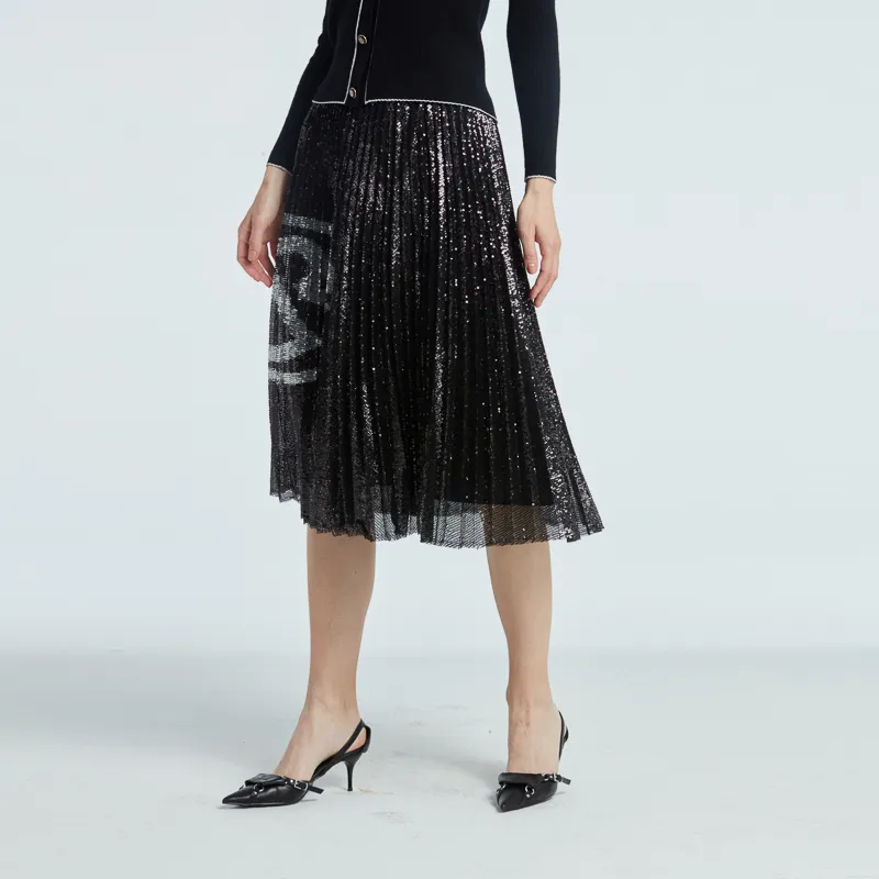 RARE Casual Long Skirts Women's Black-4