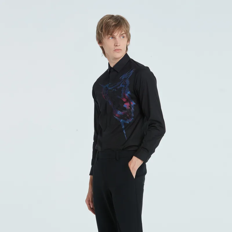 RARE Long Sleeved Shirt Men's Black-4