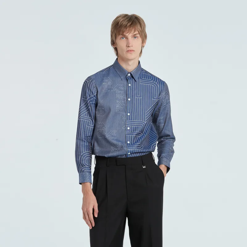 RARE Long Sleeved Shirt Men's Blue-3