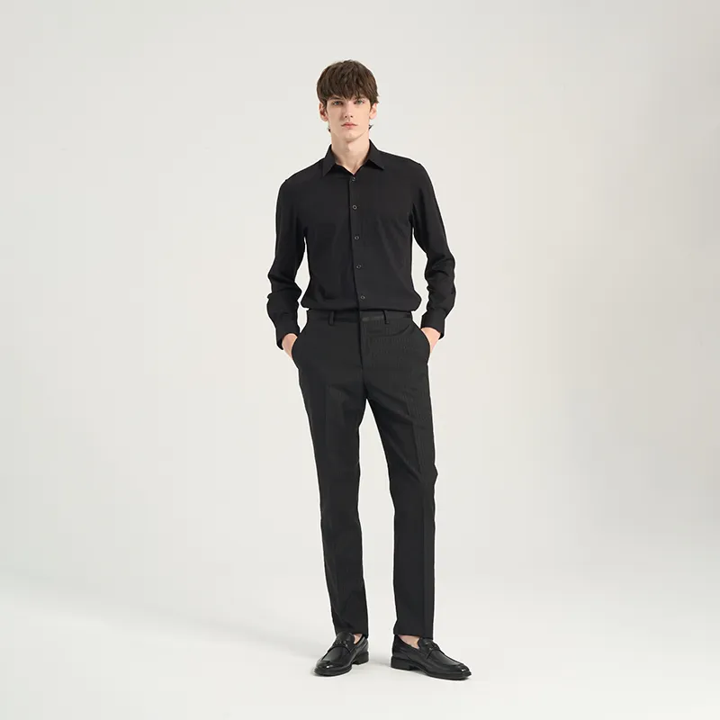 RARE Suit Trousers Men Black-6