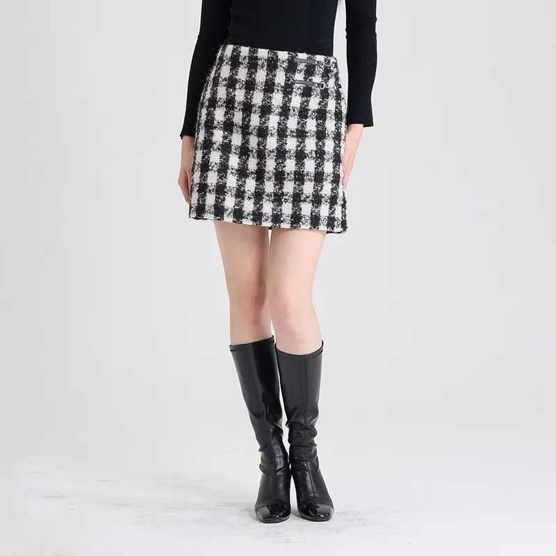 RARE Casual Short Skirts Women's Black White-4
