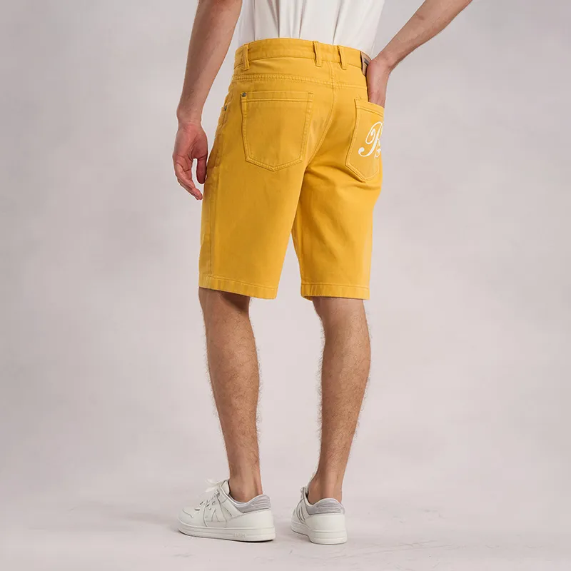 RARE Denim Shorts Men Yellow-6