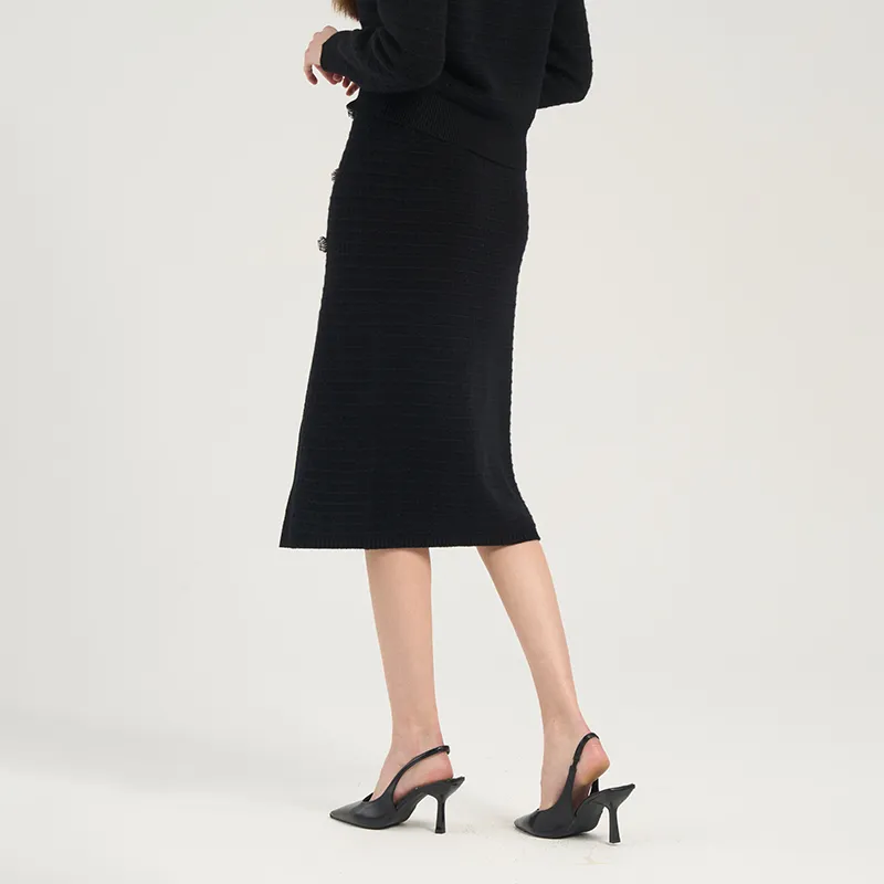 RARE CNY New Year's Collection Casual Long Skirts Women's Black-5