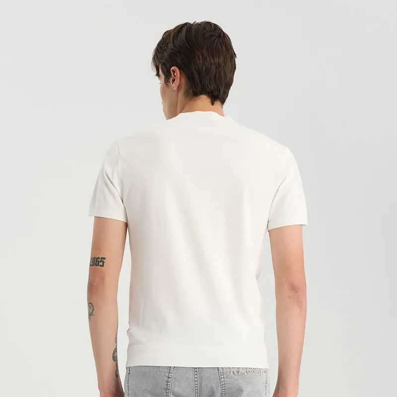 RARE Short Sleeved Sweater Men's White-5