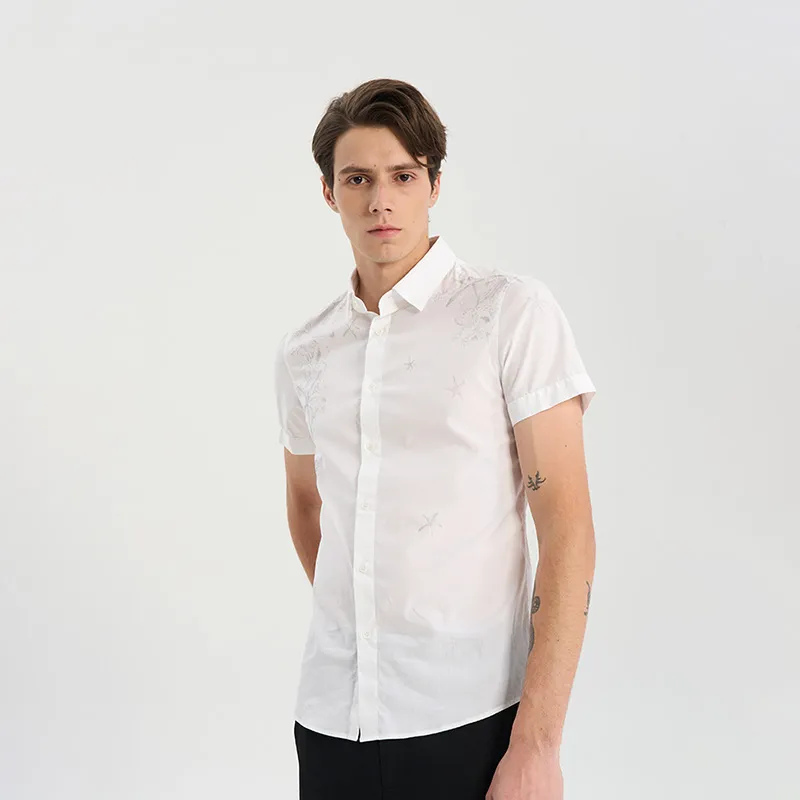 RARE Short Sleeved Shirt Men's White-4