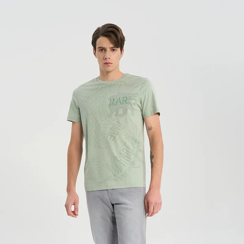RARE Short Sleeved T Shirts Men's Light Green-5