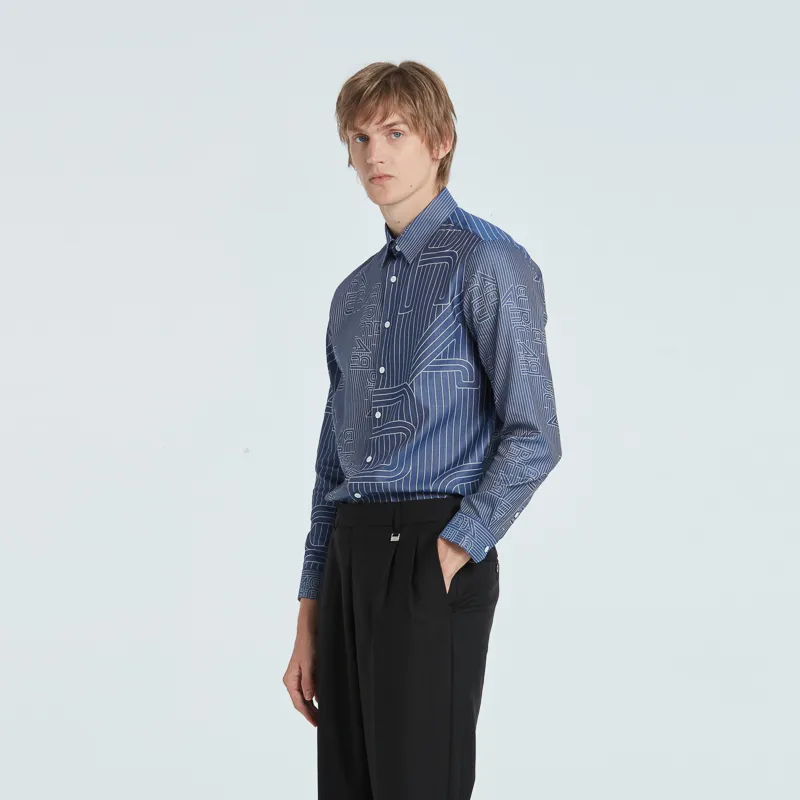 RARE Long Sleeved Shirt Men's Blue-5