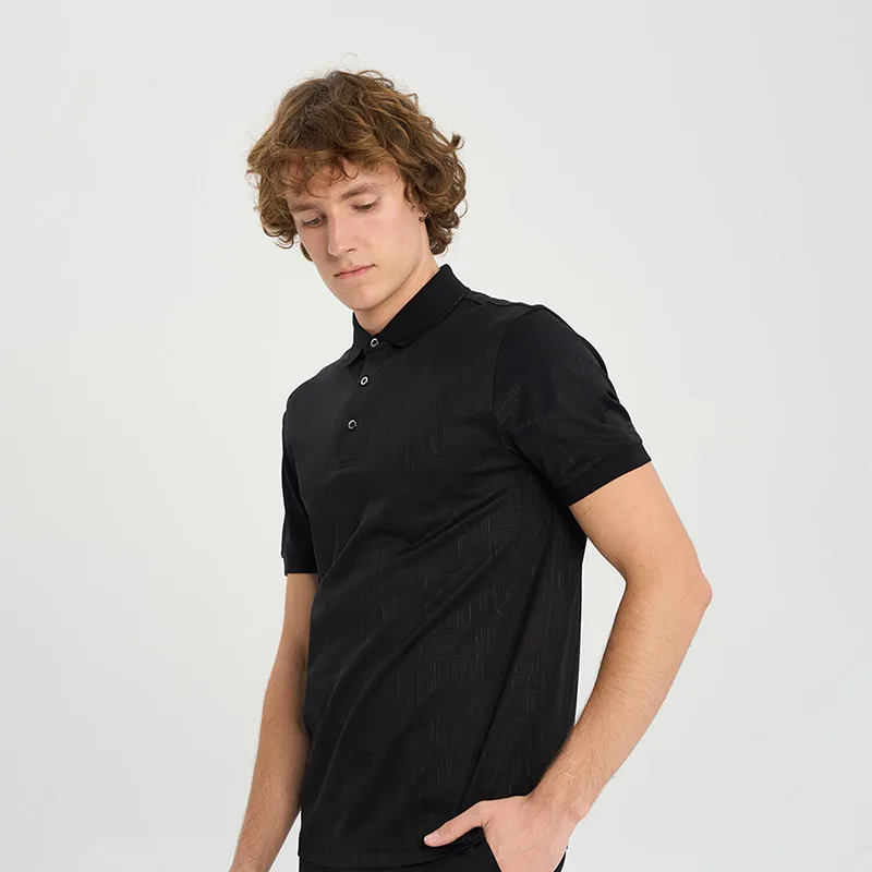 RARE Polo Shirt Short Sleeved T Shirts Men's Black-5