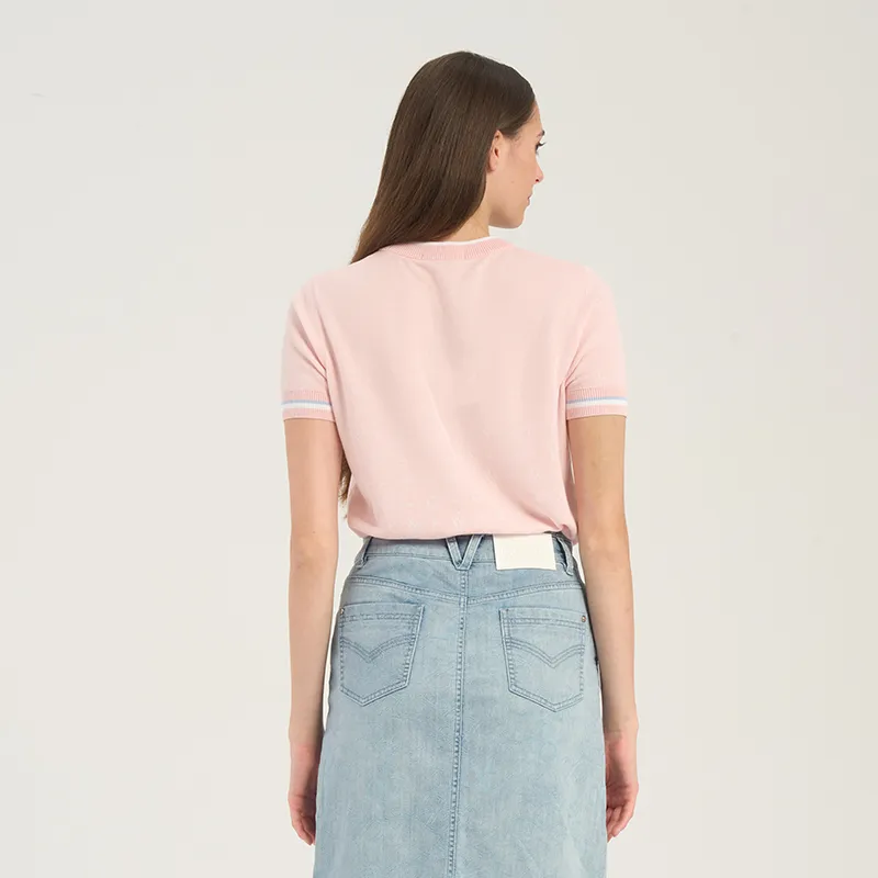 RARE Short-Sleeved Sweater Women's Pink-5