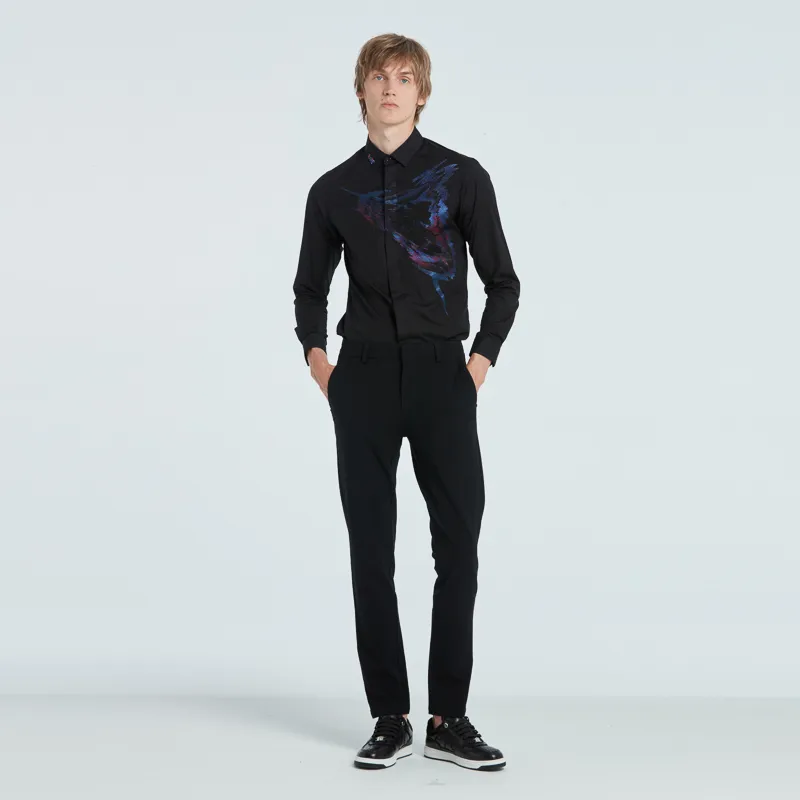 RARE Long Sleeved Shirt Men's Black-6
