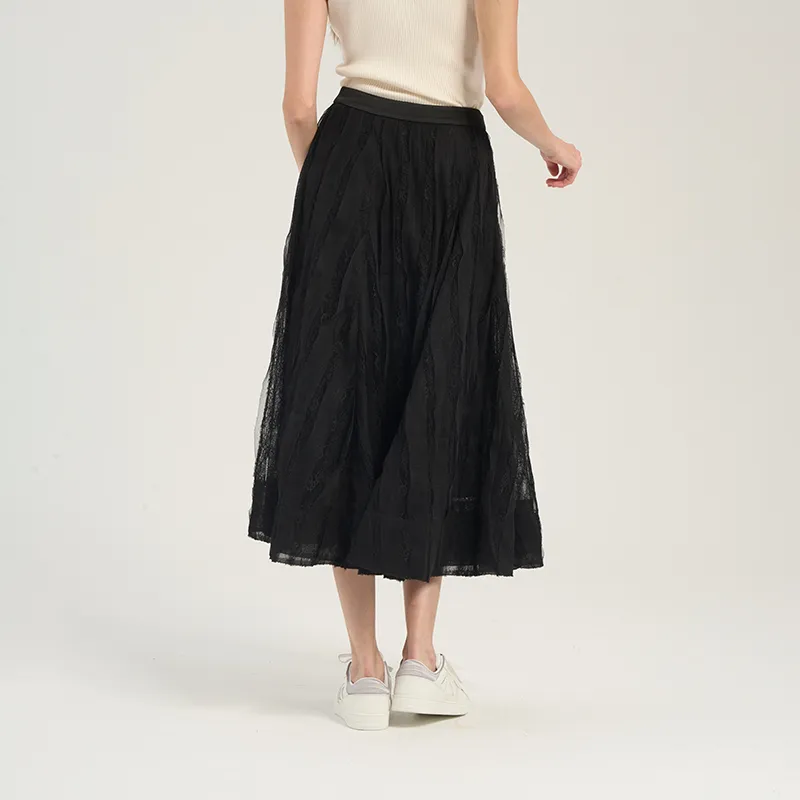RARE Casual Long Skirts Women's Black-5