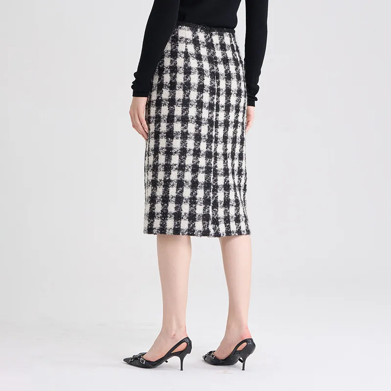 RARE Casual Long Skirts Women's Black White-5