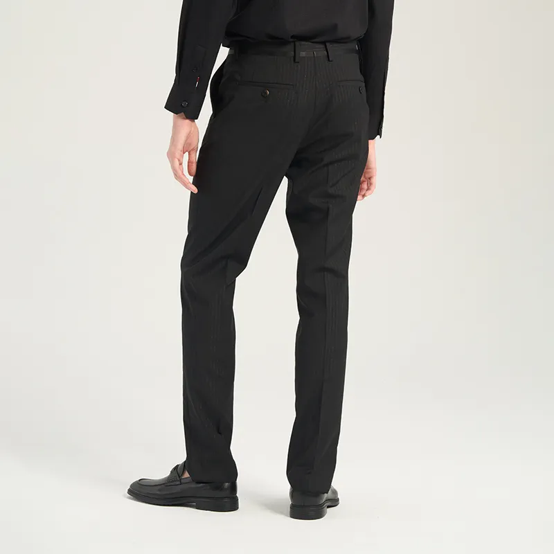 RARE Suit Trousers Men Black-5