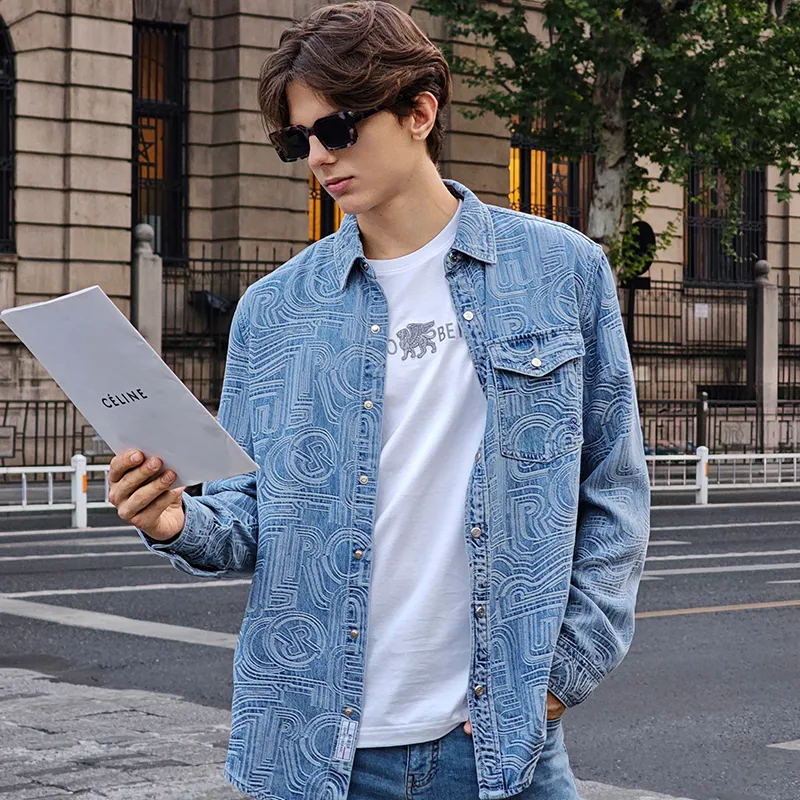 RARE Long Sleeved Shirt Men's Blue-2