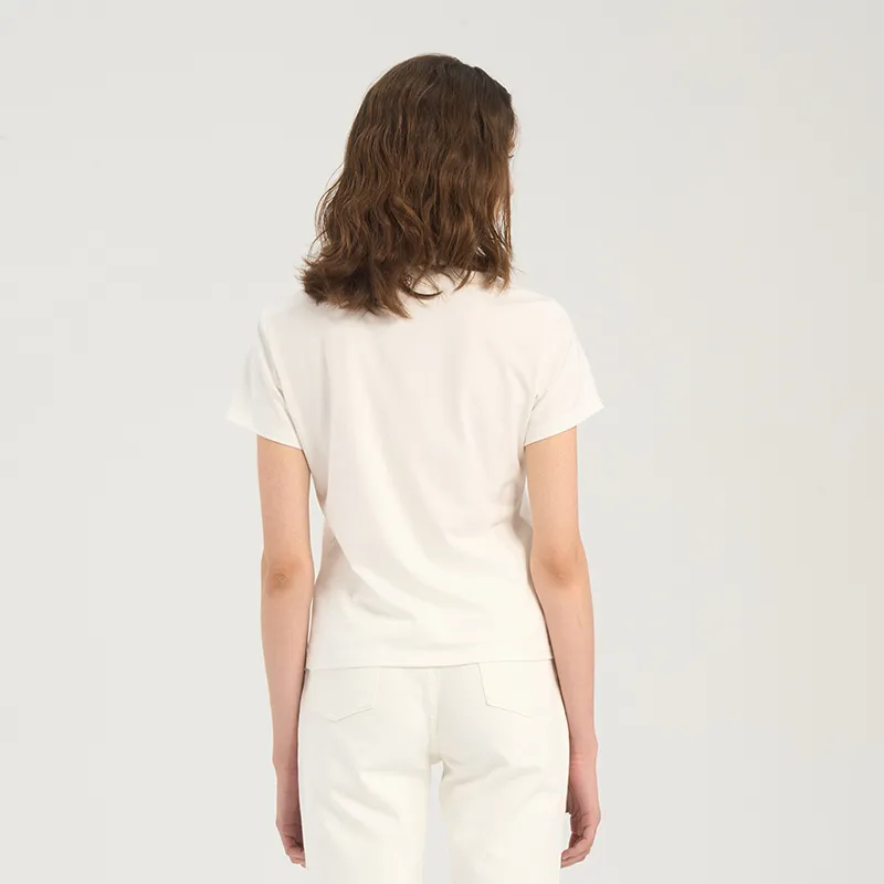 RARE Regular Short Sleeved T Shirts Women's White-5