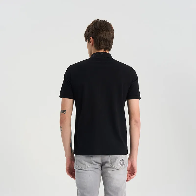RARE Short Sleeved Polo Shirt Men's Black-6