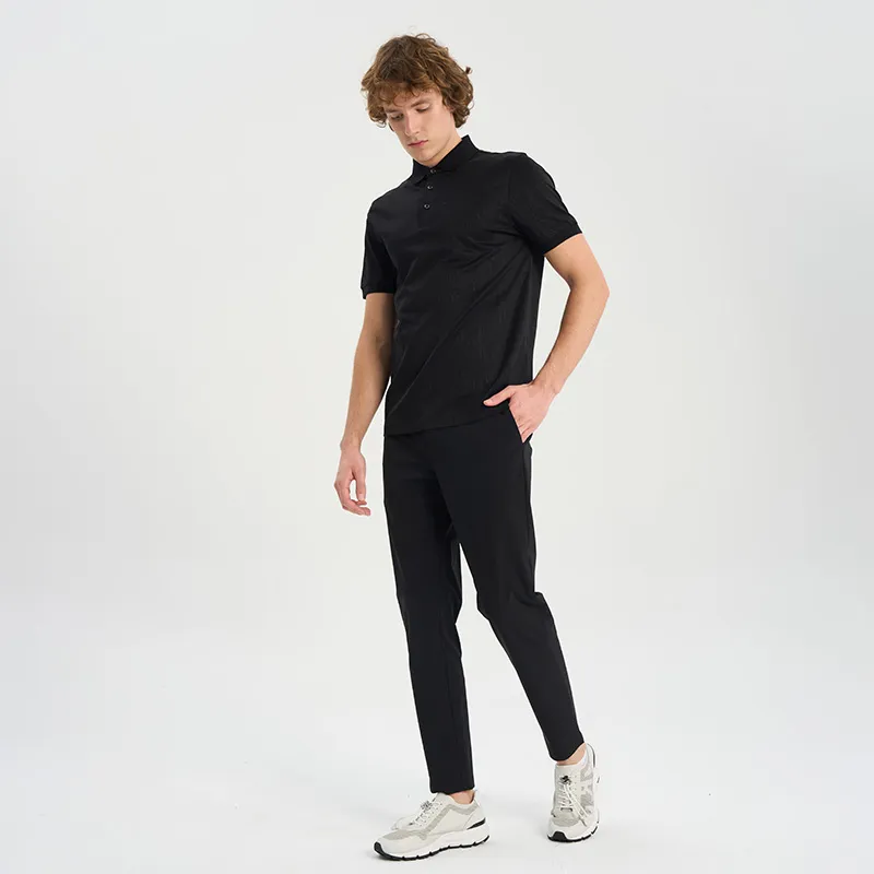 RARE Polo Shirt Short Sleeved T Shirts Men's Black-7