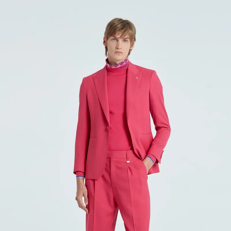 RARE Business Suits Men Rose Red-5