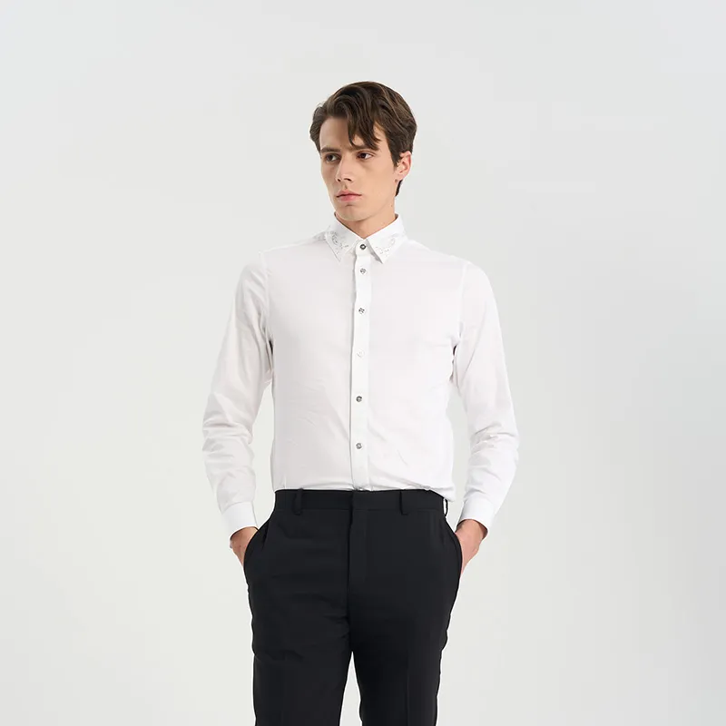 RARE Long Sleeved Shirts Men's White-5