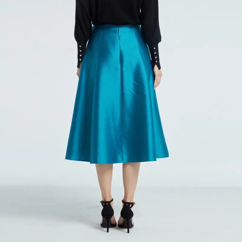 RARE Casual Long Skirts Women's Blue-4