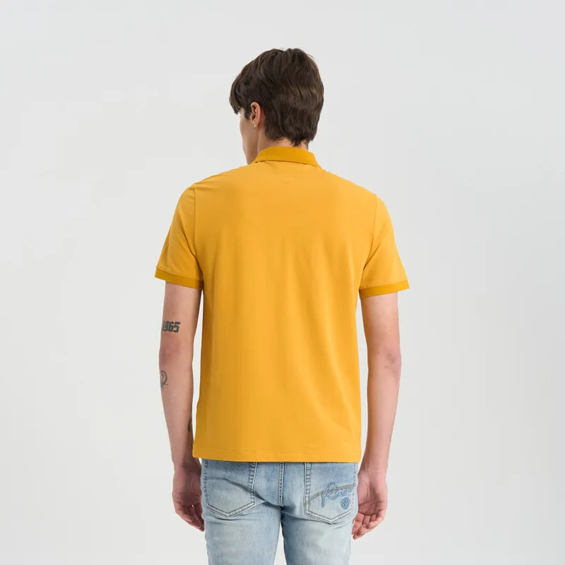 RARE Short Sleeved Polo Shirt Short Sleeved T Shirts Men's Yellow-6