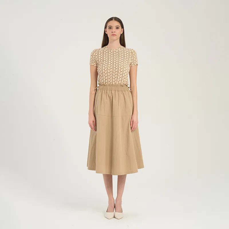 RARE Casual Long Skirts Women's Khaki-6