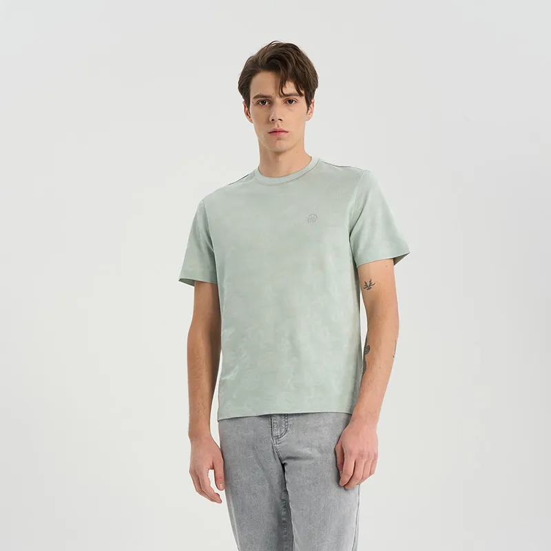 RARE Short Sleeved T Shirts Men's Gray Green-4