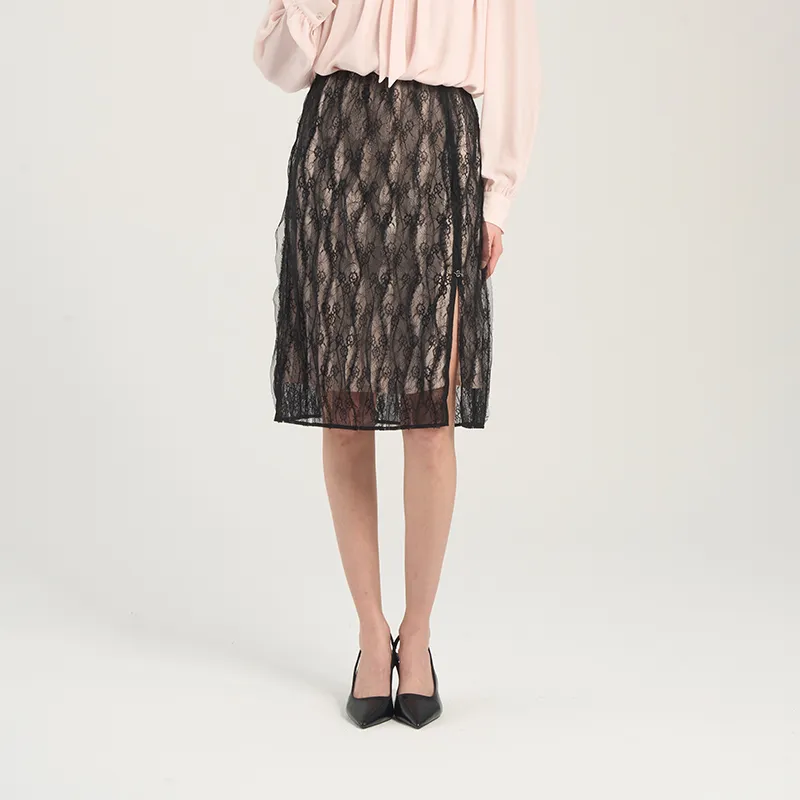 RARE Casual Long Skirts Women's Black-4