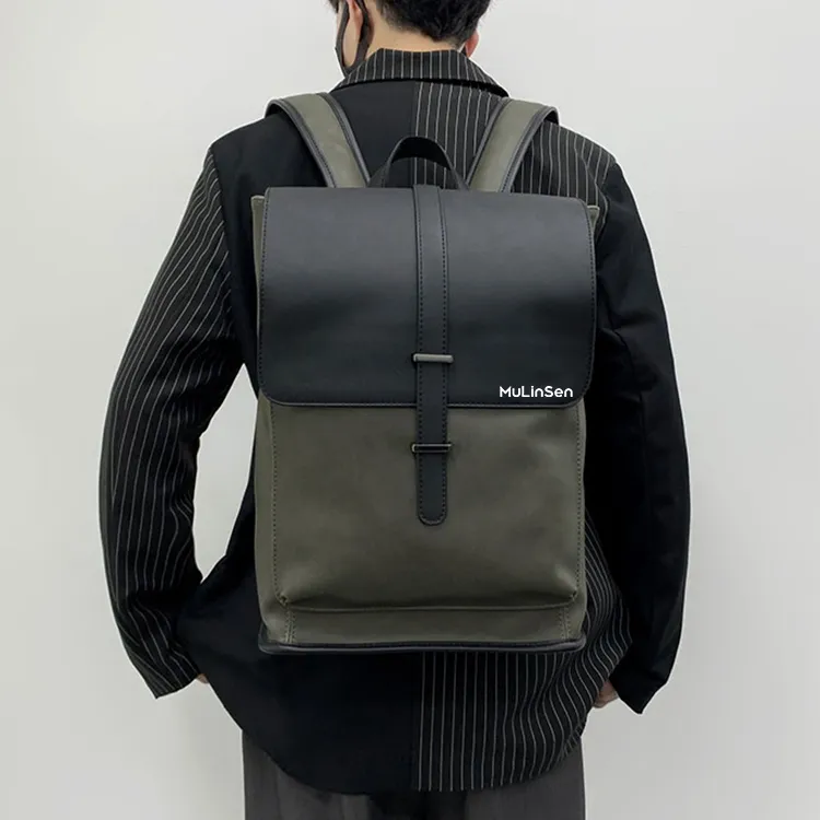 Mulinsen PU Backpack Men's Black-3