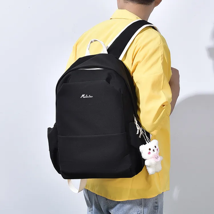 Mulinsen Nylon Backpack Regular Unisex Black/Khaki/Gray/Blue/Pink-1
