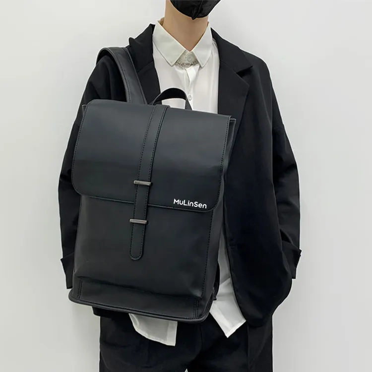 Mulinsen PU Backpack Men's Black-1
