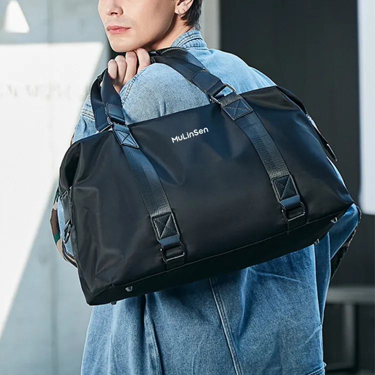 Mulinsen Nylon With Polyester Shoulder Bag, Crossbody Bag, Handbag Unisex Black-1