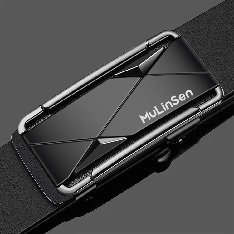 Mulinsen Cow Leather Belts Men's Width 3.5CM-3
