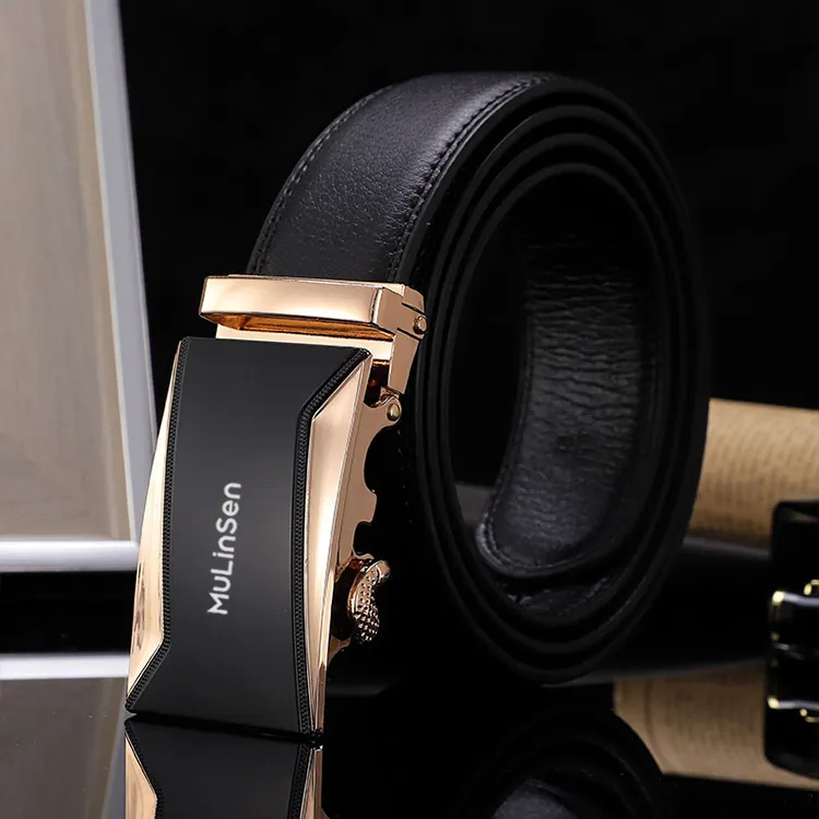 Mulinsen Cow Leather Belts Men's Width 3.5CM-5