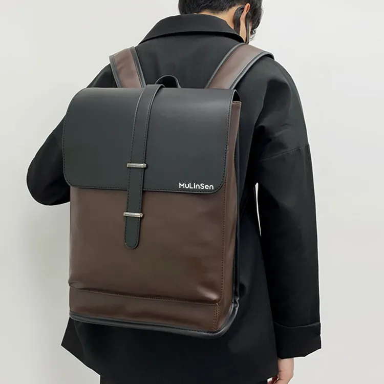 Mulinsen PU Backpack Men's Black-5