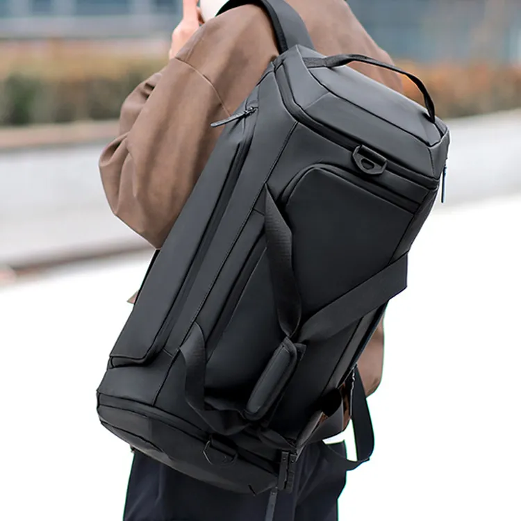 Mulinsen Polyester One Shoulder Handbag, Travel Bag Unisex Black-3