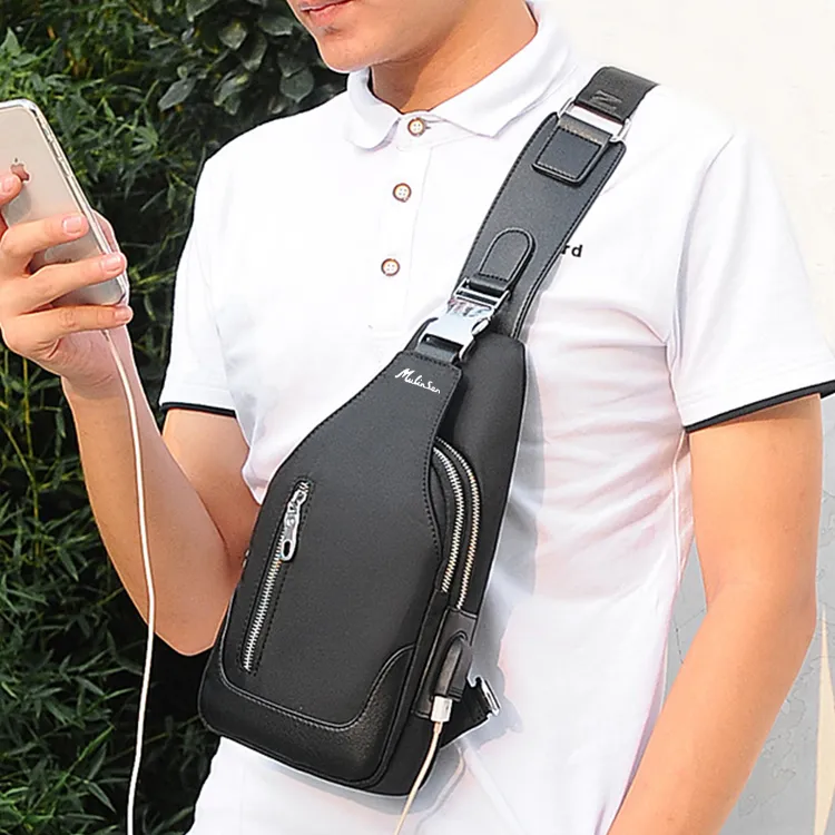 Mulinsen Polyester Sling Bag Regular Unisex Black/Light Gray-1