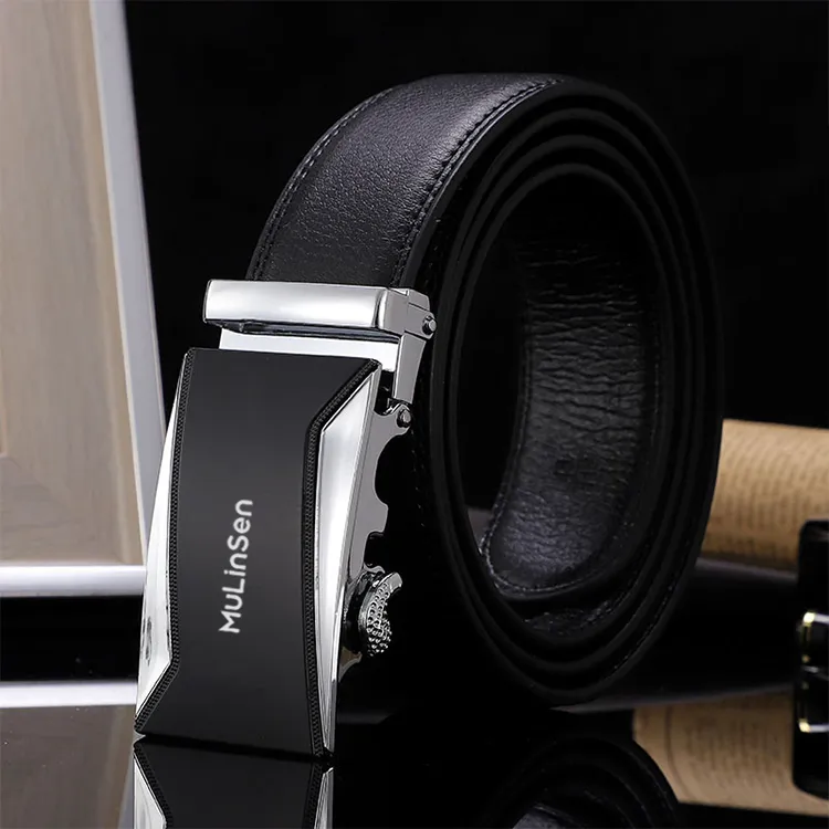 Mulinsen Cow Leather Belts Men's Width 3.5CM-1